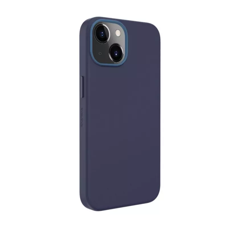 Capa de silicone Premium MagSafe Soft Touch Evelatus para Apple iPhone 13 azul