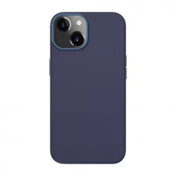 Capa de silicone Premium MagSafe Soft Touch Evelatus para Apple iPhone 13 azul