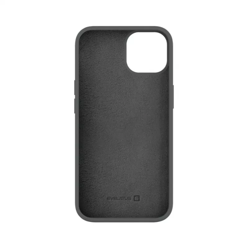 Capa de silicone Premium MagSafe Soft Touch Evelatus para Apple iPhone 13 prateado