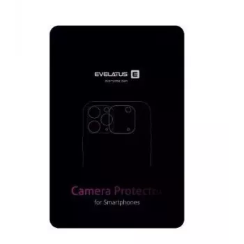 Evelatus Samsung Galaxy S23 Full Camera Lens Protector Armor – Vidro Temperado com Moldura de Alumínio, Dureza 9H, Preto