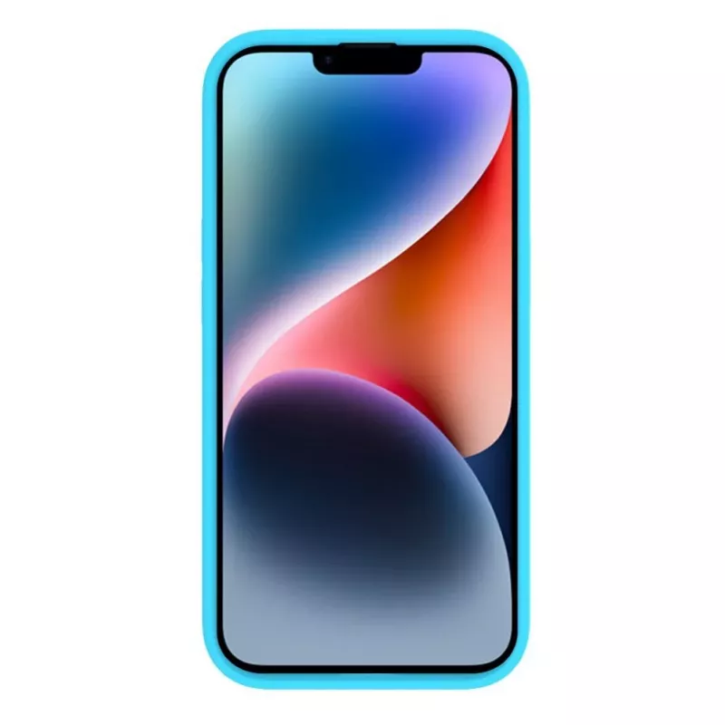 Capa de silicone Premium Soft Touch Evelatus para Apple iPhone 15 azul ciano
