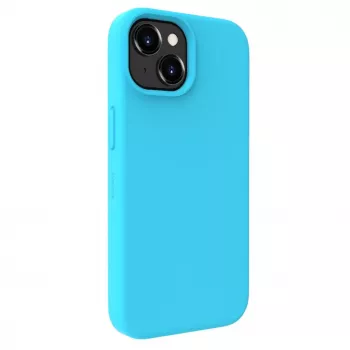 Capa de silicone Premium Soft Touch Evelatus para Apple iPhone 15 azul ciano
