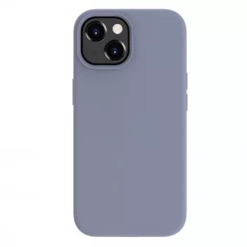 Capa de silicone Premium Soft Touch Evelatus para Apple iPhone 15 cinzento lavanda