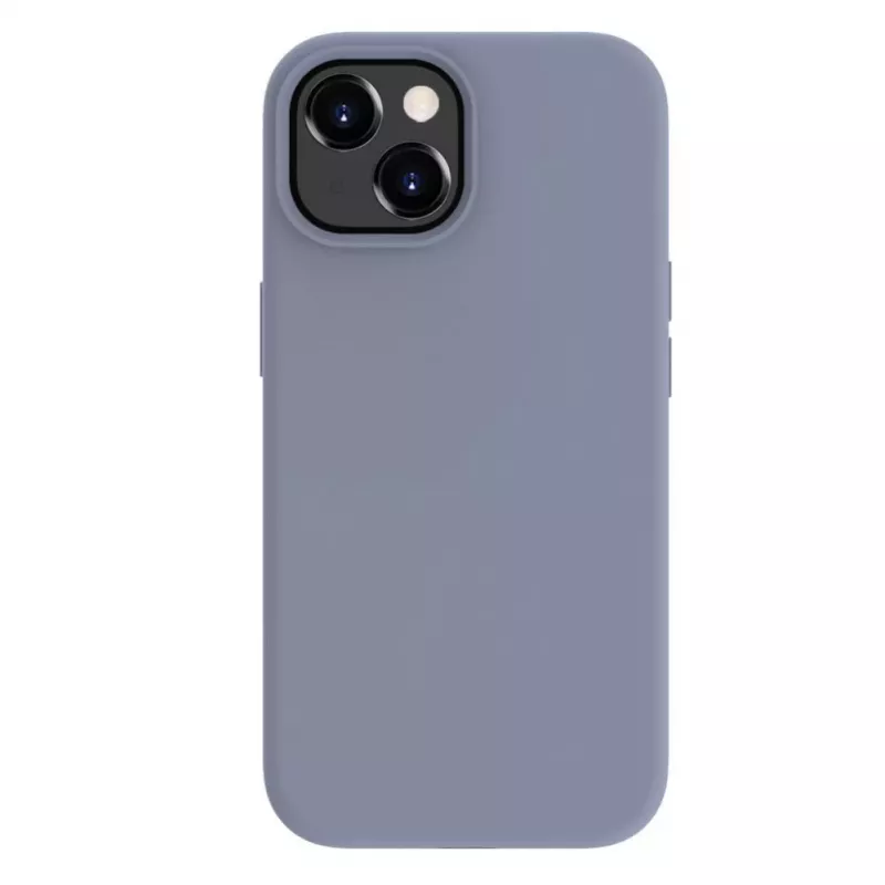 Capa de silicone Premium Soft Touch Evelatus para Apple iPhone 15 cinzento lavanda