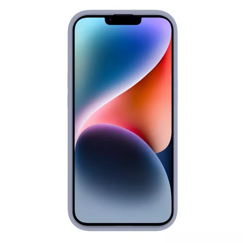 Capa de silicone Premium Soft Touch Evelatus para Apple iPhone 15 cinzento lavanda