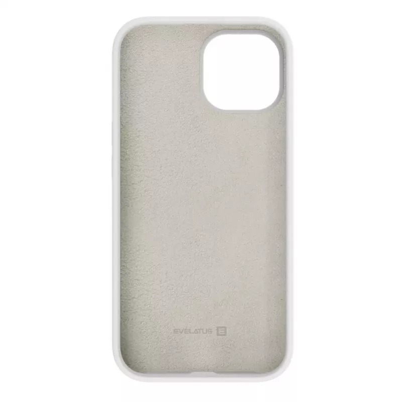 Capa de silicone Premium Soft Touch Evelatus para Apple iPhone 15 Plus branca