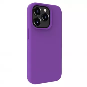 Capa de silicone Premium Soft Touch Evelatus para Apple iPhone 15 Pro roxo profundo