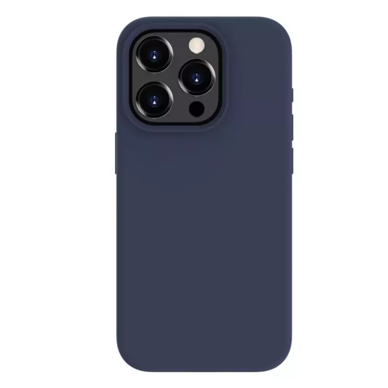 Capa de silicone Premium Soft Touch Evelatus para Apple iPhone 15 Pro azul meia-noite