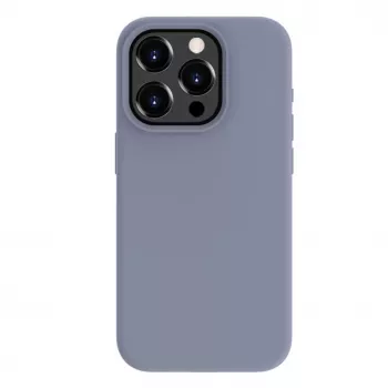 Capa de silicone Premium Soft Touch Evelatus para Apple iPhone 15 Pro cinzento lavanda
