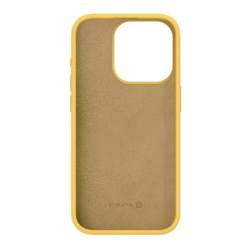 Capa de silicone Premium Soft Touch Evelatus para Apple iPhone 15 Pro dourada