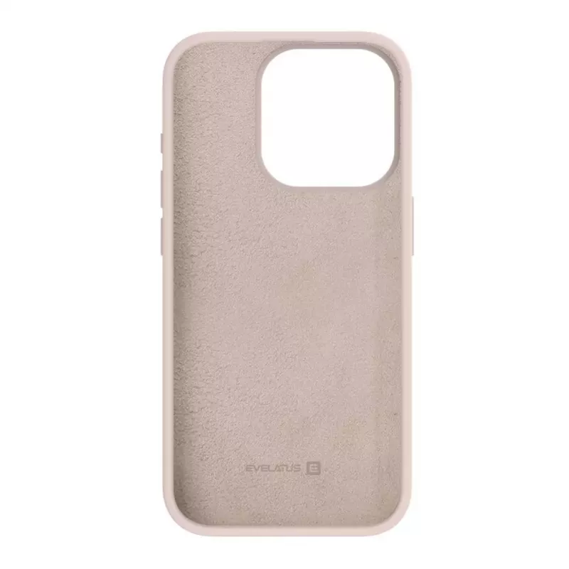 Capa de silicone Premium Soft Touch Evelatus para Apple iPhone 15 Pro rosa areia