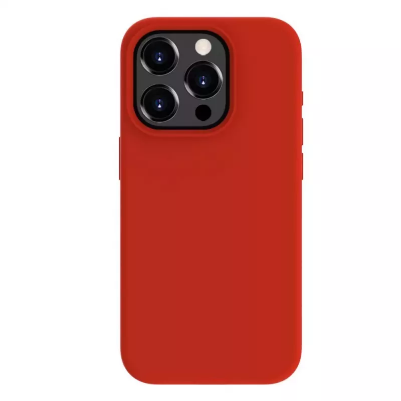 Capa de silicone Premium Soft Touch Evelatus para Apple iPhone 15 Pro vermelha