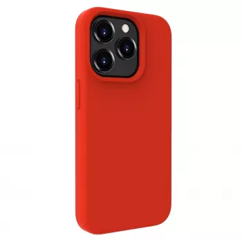 Capa de silicone Premium Soft Touch Evelatus para Apple iPhone 15 Pro vermelha