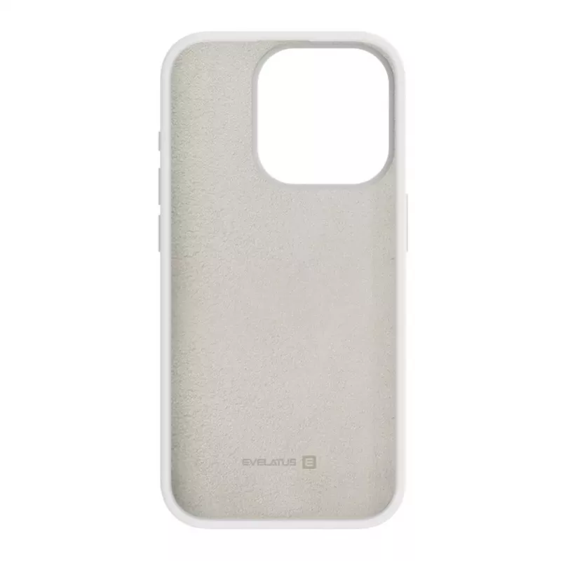 Capa de silicone Premium Soft Touch Evelatus para Apple iPhone 15 Pro Max branca