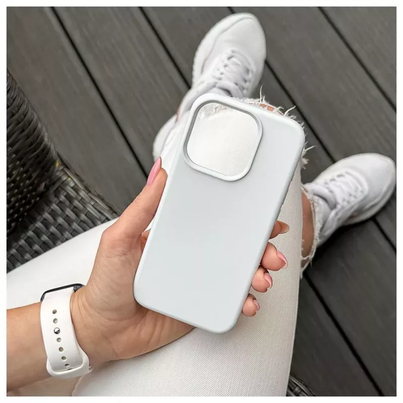 Capa de silicone Premium Soft Touch Evelatus para Apple iPhone 15 Pro Max branca