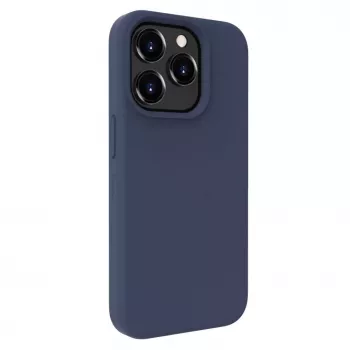 Capa de silicone Premium Soft Touch Evelatus para Apple iPhone 15 Pro Max azul meia-noite