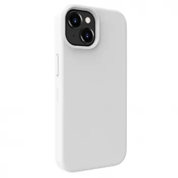 Capa de silicone Premium MagSafe Soft Touch Evelatus para Apple iPhone 15 branca