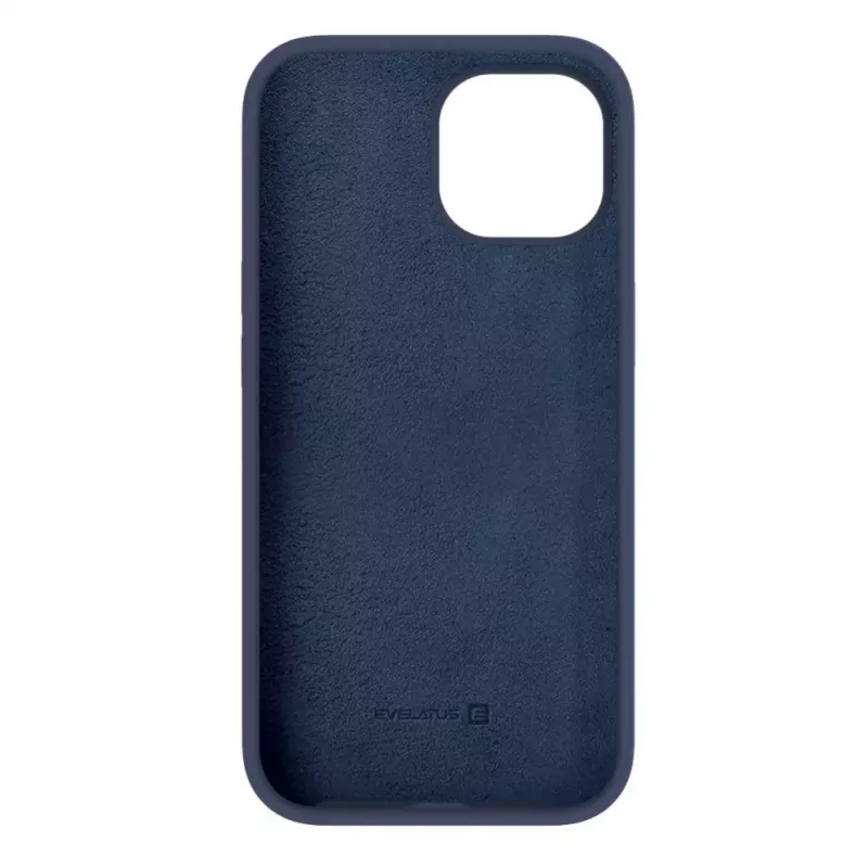 Capa de silicone Premium MagSafe Soft Touch Evelatus para Apple iPhone 15 azul meia-noite