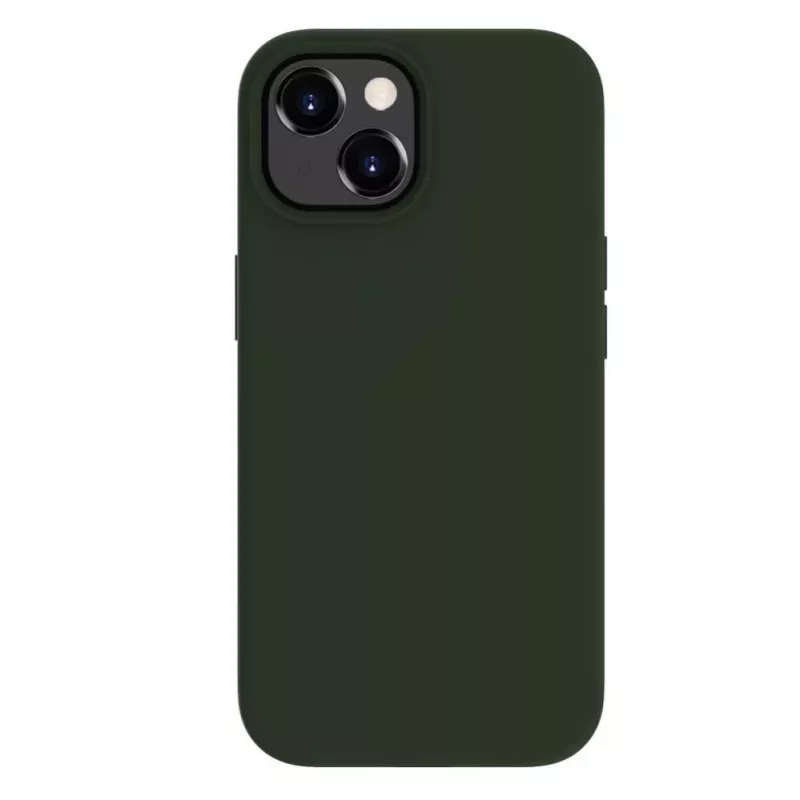 Capa de silicone Premium MagSafe Soft Touch Evelatus para Apple iPhone 15 verde-azeitona escuro