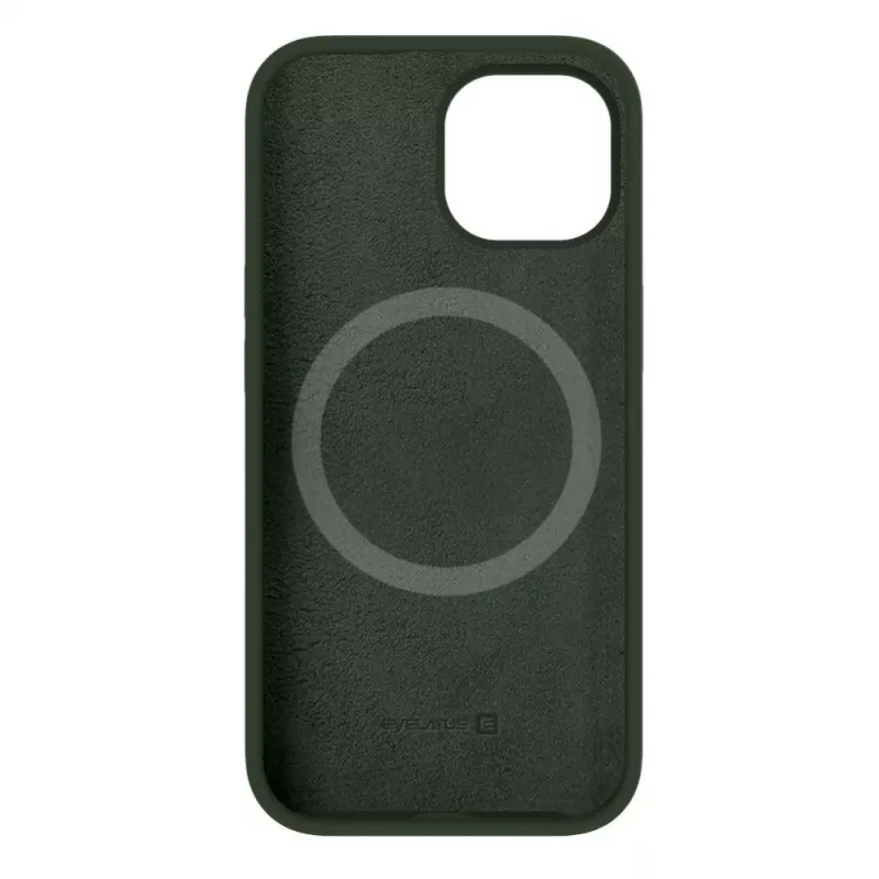 Capa de silicone Premium MagSafe Soft Touch Evelatus para Apple iPhone 15 verde-azeitona escuro