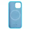 Capa de silicone Premium MagSafe Soft Touch Evelatus para Apple iPhone 15 azul ciano