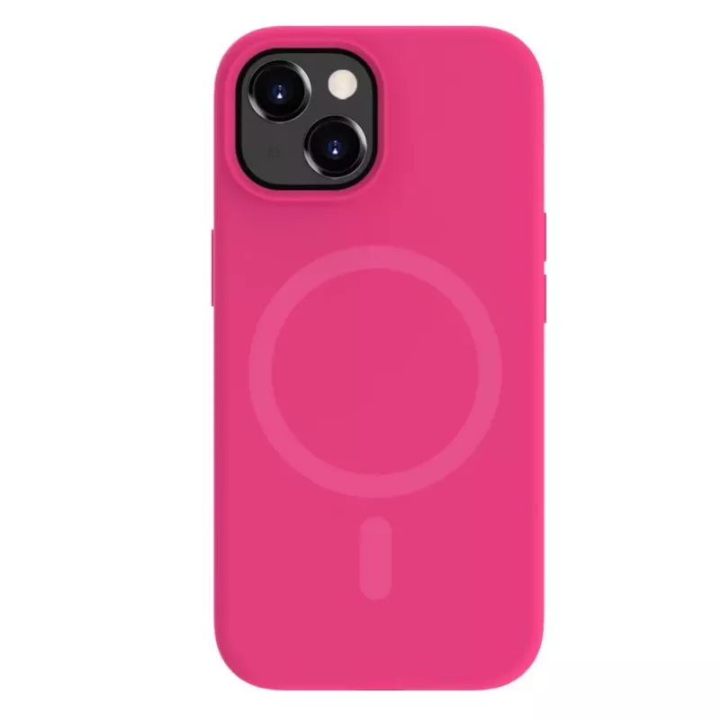 Capa de silicone Premium MagSafe Soft Touch Evelatus para Apple iPhone 15 rosa