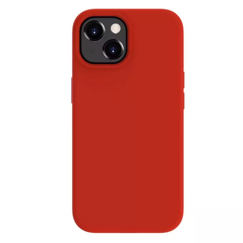 Capa de silicone Premium MagSafe Soft Touch Evelatus para Apple iPhone 15 vermelha