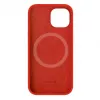 Capa de silicone Premium MagSafe Soft Touch Evelatus para Apple iPhone 15 vermelha