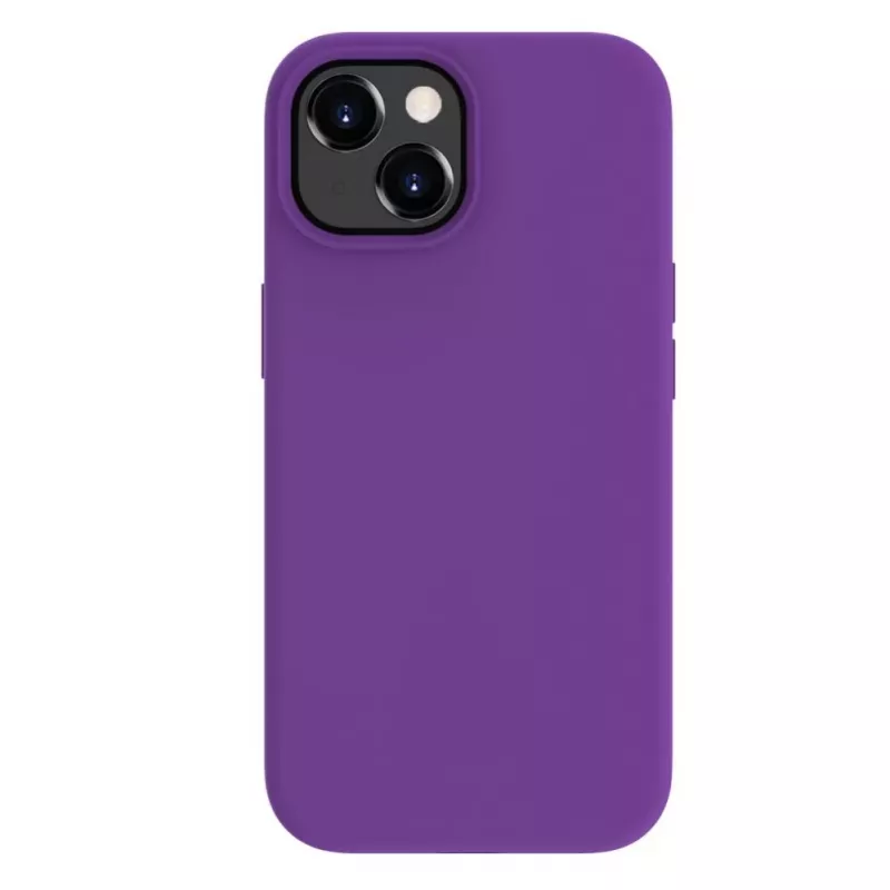 Capa de silicone Premium MagSafe Soft Touch Evelatus para Apple iPhone 15 Plus roxo profundo