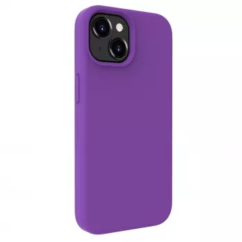 Capa de silicone Premium MagSafe Soft Touch Evelatus para Apple iPhone 15 Plus roxo profundo