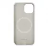 Capa de silicone Premium MagSafe Soft Touch Evelatus para Apple iPhone 15 Plus branca