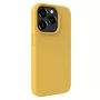 Capa de silicone Premium MagSafe Soft Touch Evelatus para Apple iPhone 15 Pro dourada