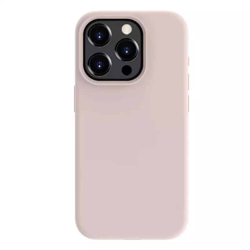 Capa de silicone Premium MagSafe Soft Touch Evelatus para Apple iPhone 15 Pro rosa areia