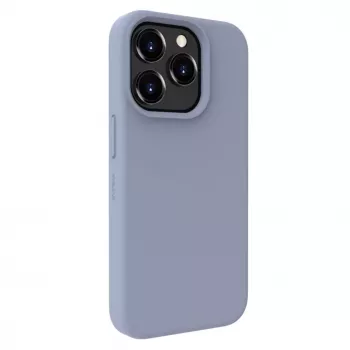 Evelatus Capa de silicone Soft Touch Premium MagSafe para Apple iPhone 15 Pro Max cinzento-lavanda