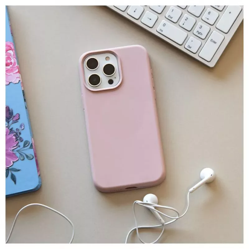 Evelatus Capa de silicone Soft Touch Premium MagSafe para Apple iPhone 15 Pro Max rosa areia