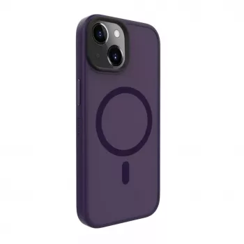 Evelatus Capa híbrida com MagSafe PC+TPU para Apple iPhone 15 roxo profundo
