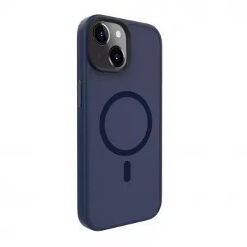 Evelatus Capa híbrida com MagSafe PC+TPU para Apple iPhone 15 Plus azul-escuro