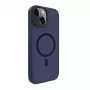 Evelatus Capa híbrida com MagSafe PC+TPU para Apple iPhone 15 Plus azul-escuro