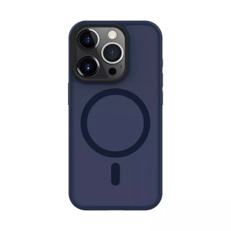 Evelatus Capa híbrida com MagSafe e proteção da câmara PC+TPU para Apple iPhone 15 Pro azul-escuro