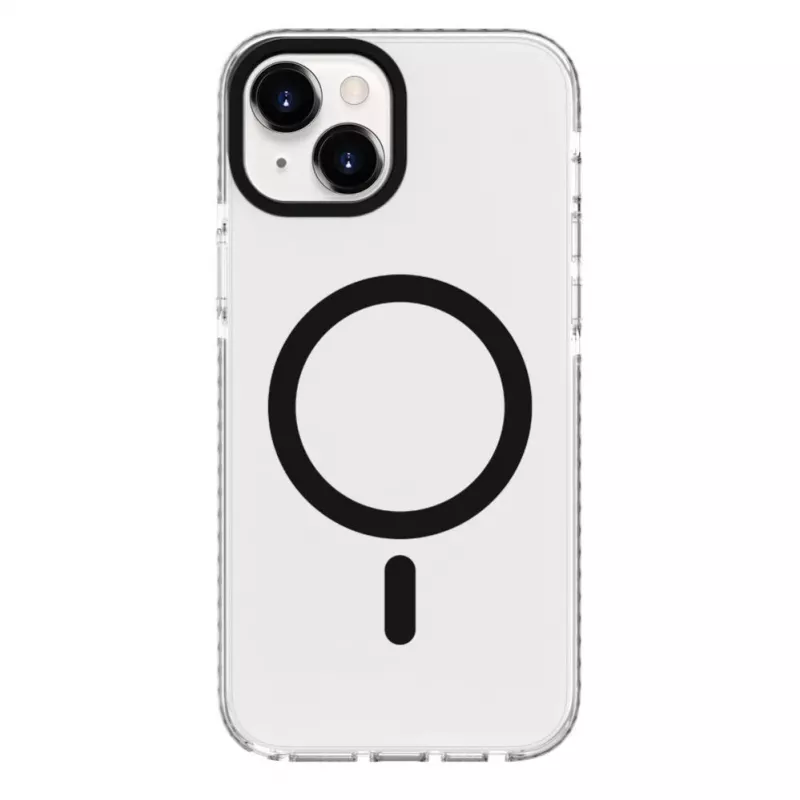 Evelatus Capa transparente PC+TPU com MagSafe para Apple iPhone 15 Plus preta transparente