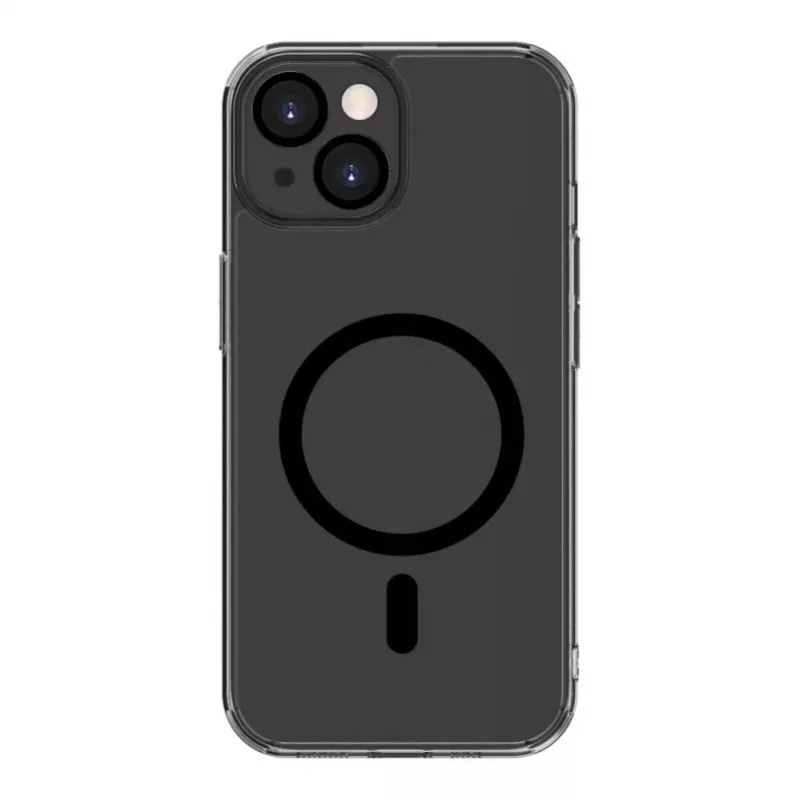 Evelatus Capa transparente com MagSafe e proteção da câmara para Apple iPhone 15 Plus preta transparente