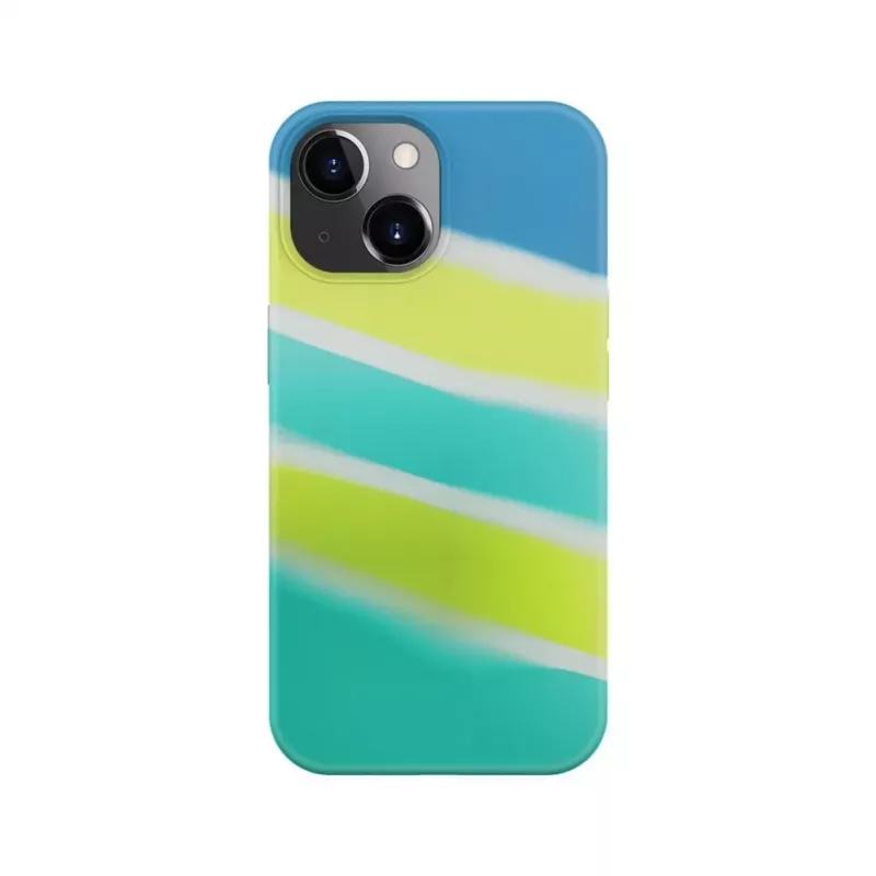 Evelatus Capa de silicone para Apple iPhone 15 multicolor amarelo verde