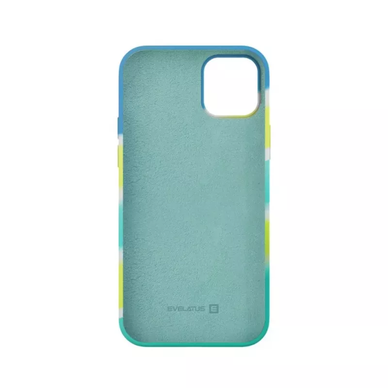 Evelatus Capa de silicone para Apple iPhone 15 multicolor amarelo verde