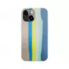 Evelatus Capa de silicone para Apple iPhone 15 multicolor azul rosa