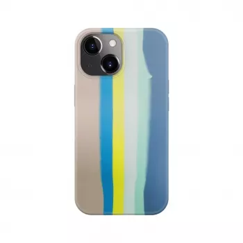 Evelatus Capa de silicone para Apple iPhone 15 multicolor azul rosa