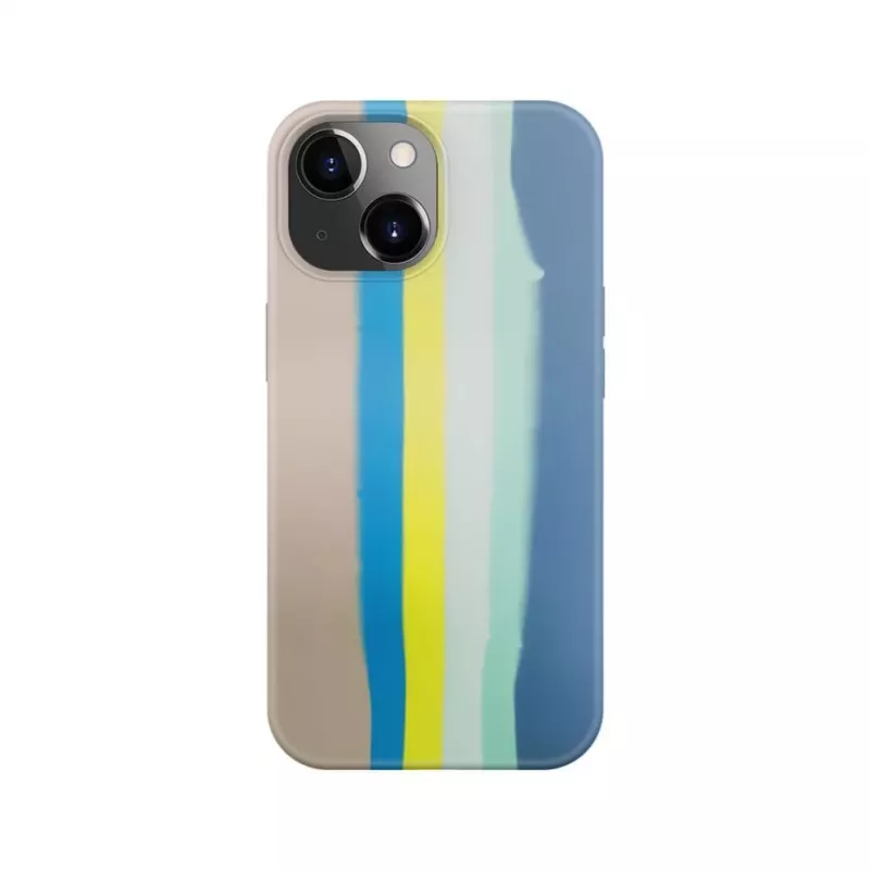 Evelatus Capa de silicone para Apple iPhone 15 multicolor azul rosa
