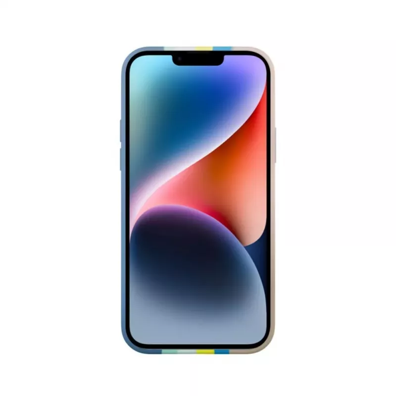 Evelatus Capa de silicone para Apple iPhone 15 multicolor azul rosa