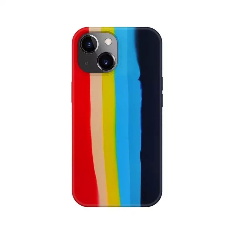 Evelatus Capa de silicone para Apple iPhone 15 multicolor arco-íris