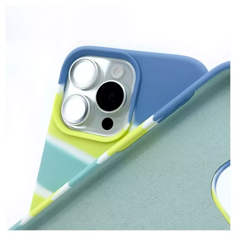 Evelatus Capa de silicone para Apple iPhone 15 Pro multicolor amarelo verde