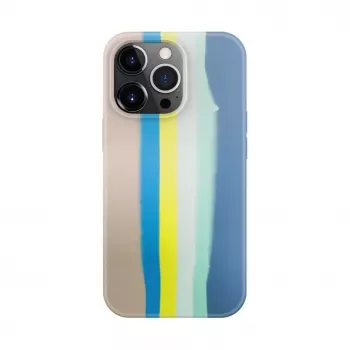Evelatus Capa de silicone para Apple iPhone 15 Pro Max multicolor azul rosa